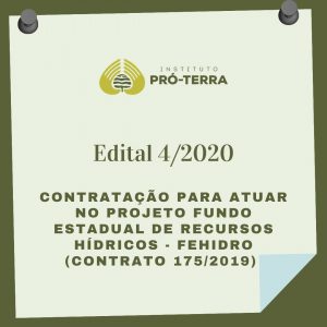 Edital 4/2020    PRORROGADO ATÉ 22 DE JANEIRO DE 2021